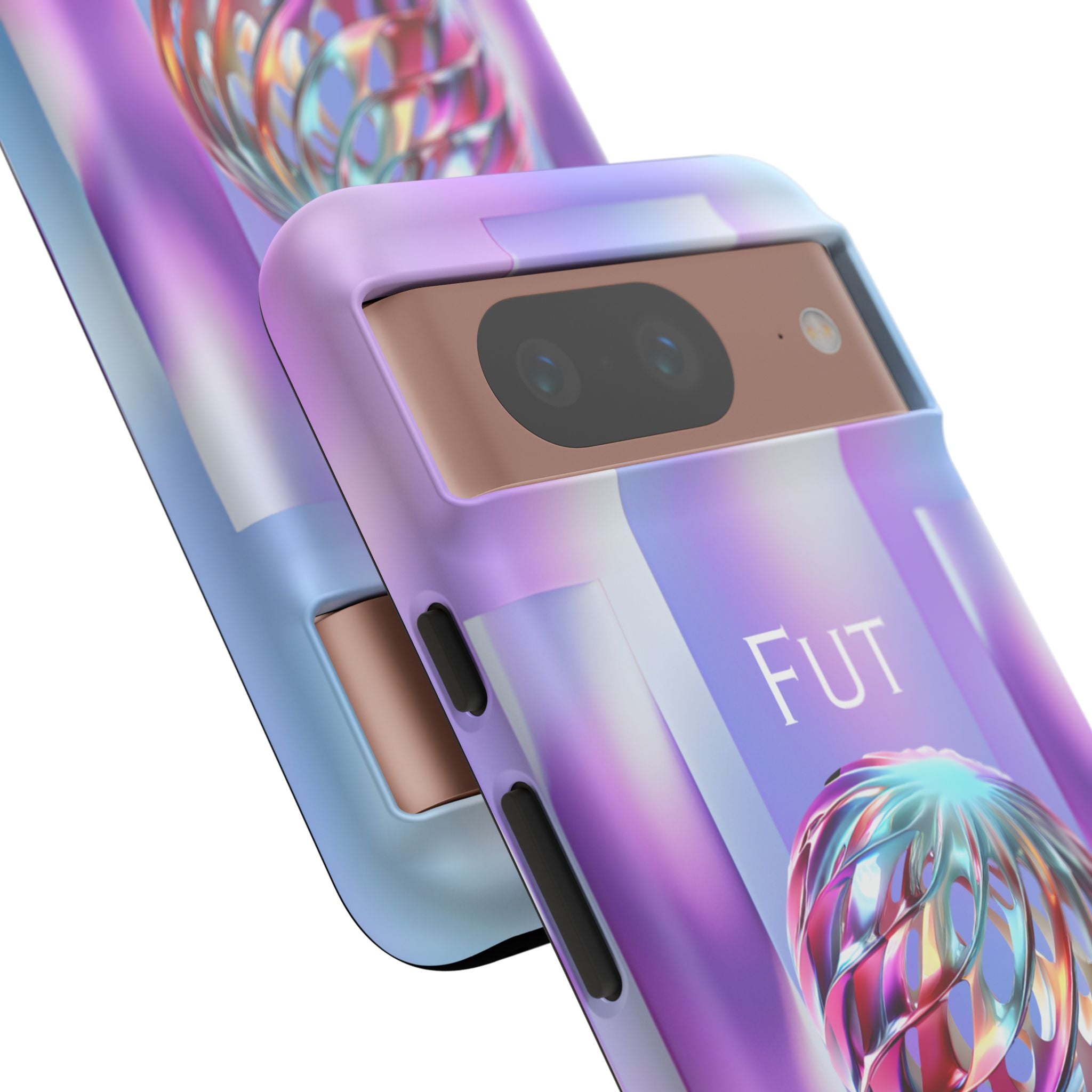 Futuristic Gradient Tough Case – 'Future is Now' 3D Design | Shockproof & UV Protected