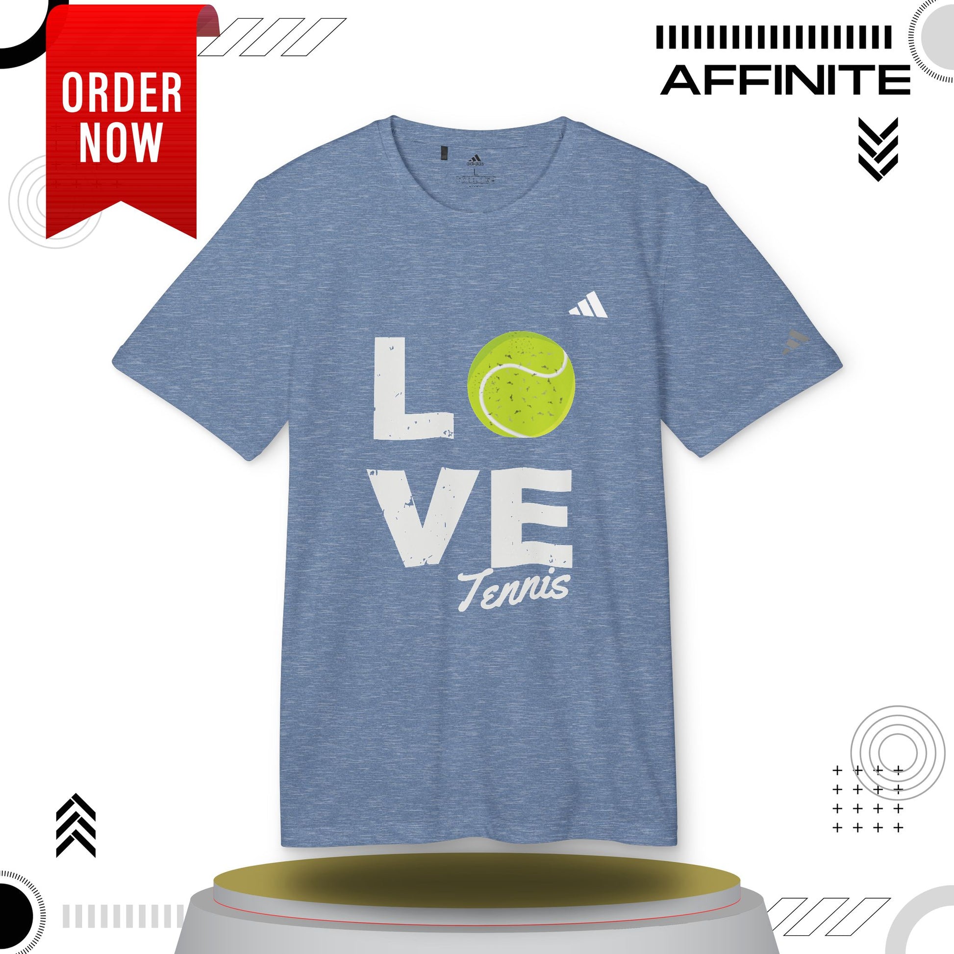 T-Shirt Love Tennis Unisex Sport T-shirt, Athletic Tee, Gift for Tennis Lovers, Tennis Apparel, Sportswear, Fitness Clothing by Adidas Collegiate Navy Heather