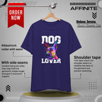 T-Shirt T Shirt Drawing - Dog Lover Graphic Tee (Unisex Cotton) Team Navy