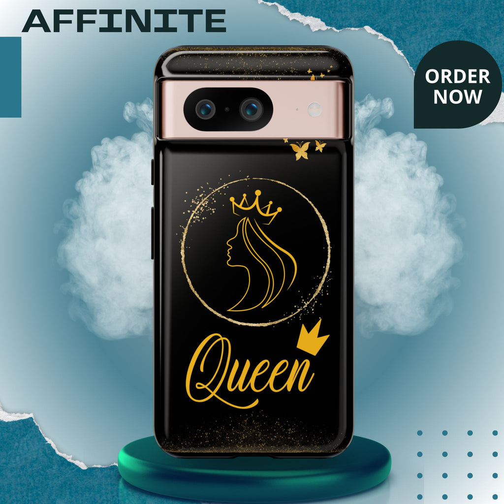 Tough Case Queen Phone Case – Matte & Glossy Crown Design for iPhone, Samsung & Pixel Google Pixel 8 Glossy