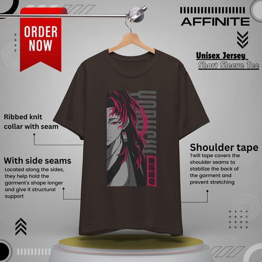 T-Shirt Yoriichi Anime T-Shirt - Demon Slayer Inspired Graphic Tee (Unisex Cotton) Brown