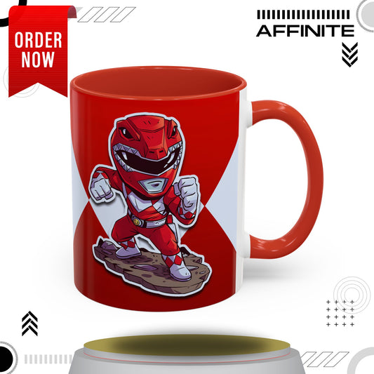 Mug Mighty Morphin Power Rangers Red Ranger Ceramic Mug - 11oz & 15oz Coffee Mug - Accent Mug for Pop Culture Fans 11oz Red
