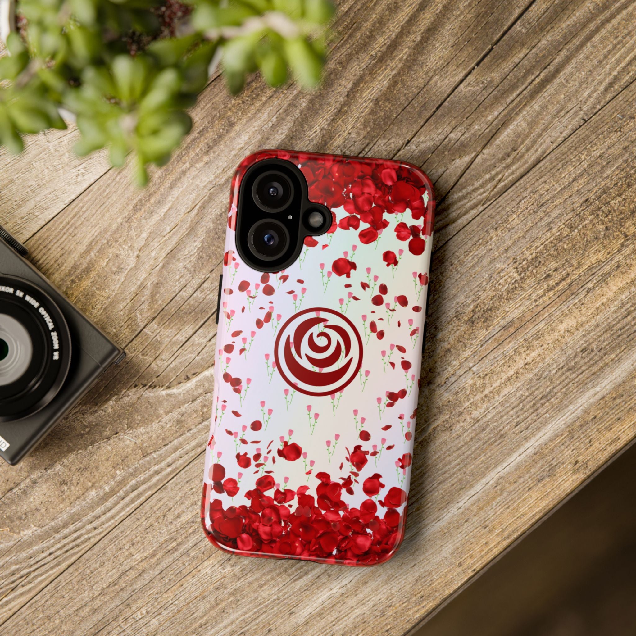 Tough Cases - Red Blossom Elegance Themed Phone Protection for iPhone, Samsung, and Google Pixel (Matte/Glossy)