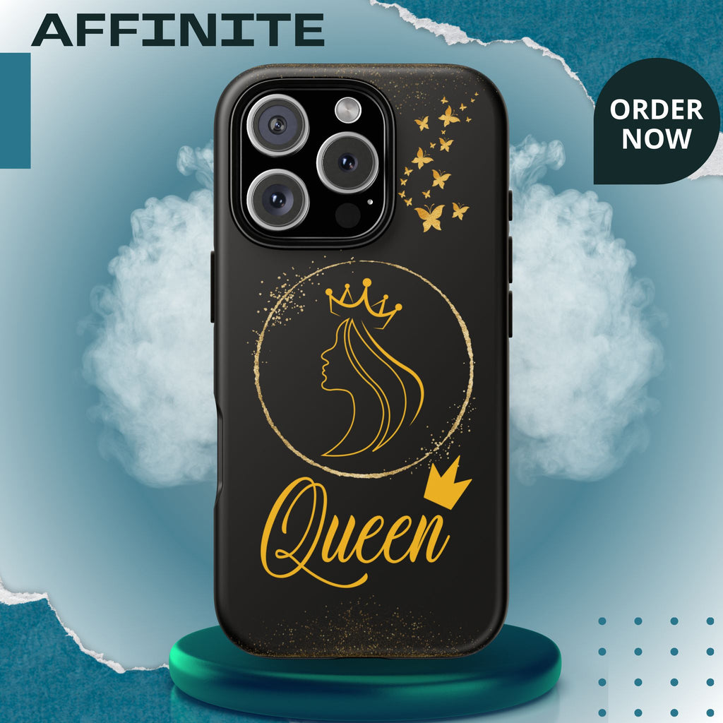 Tough Case Queen Phone Case – Matte & Glossy Crown Design for iPhone, Samsung & Pixel iPhone 16 Pro Matte