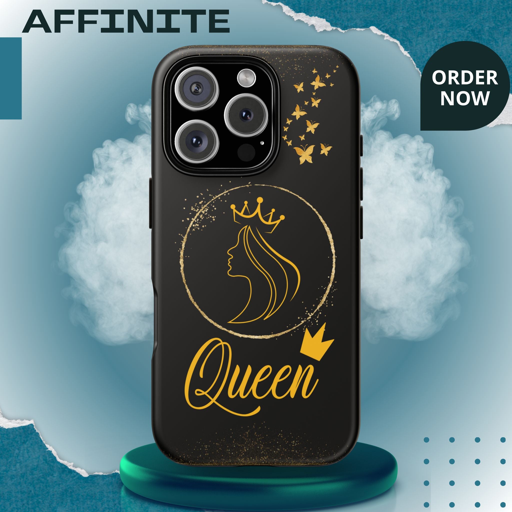 Tough Case Queen Phone Case – Matte & Glossy Crown Design for iPhone, Samsung & Pixel iPhone 16 Pro Matte