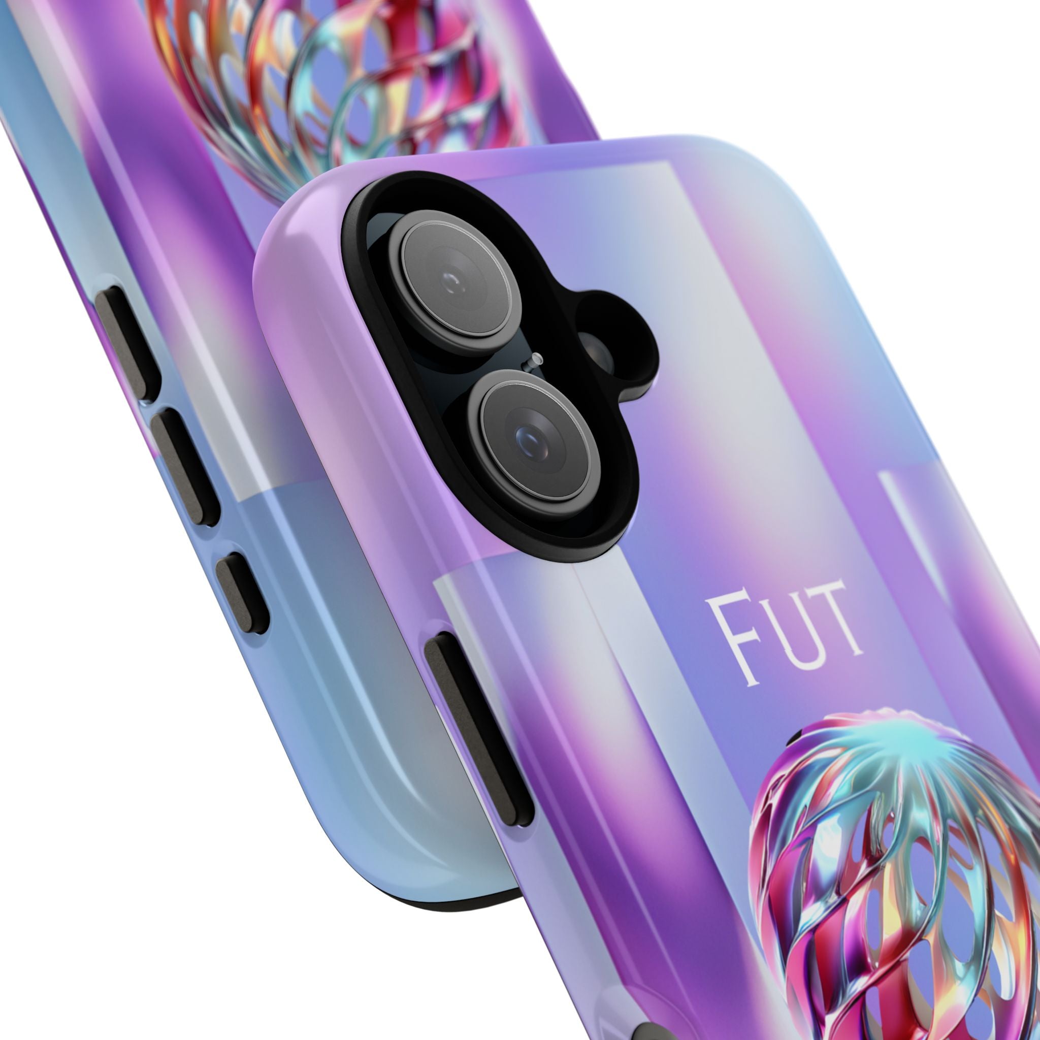 Futuristic Gradient Tough Case – 'Future is Now' 3D Design | Shockproof & UV Protected