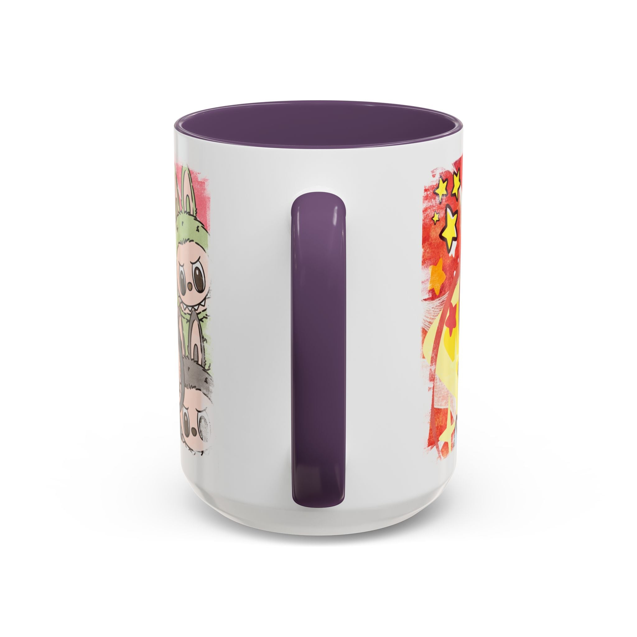 Lazy Yoga Labubu Cartoon Accent Coffee Mug - Fun and Playful Design for Coffee Lovers