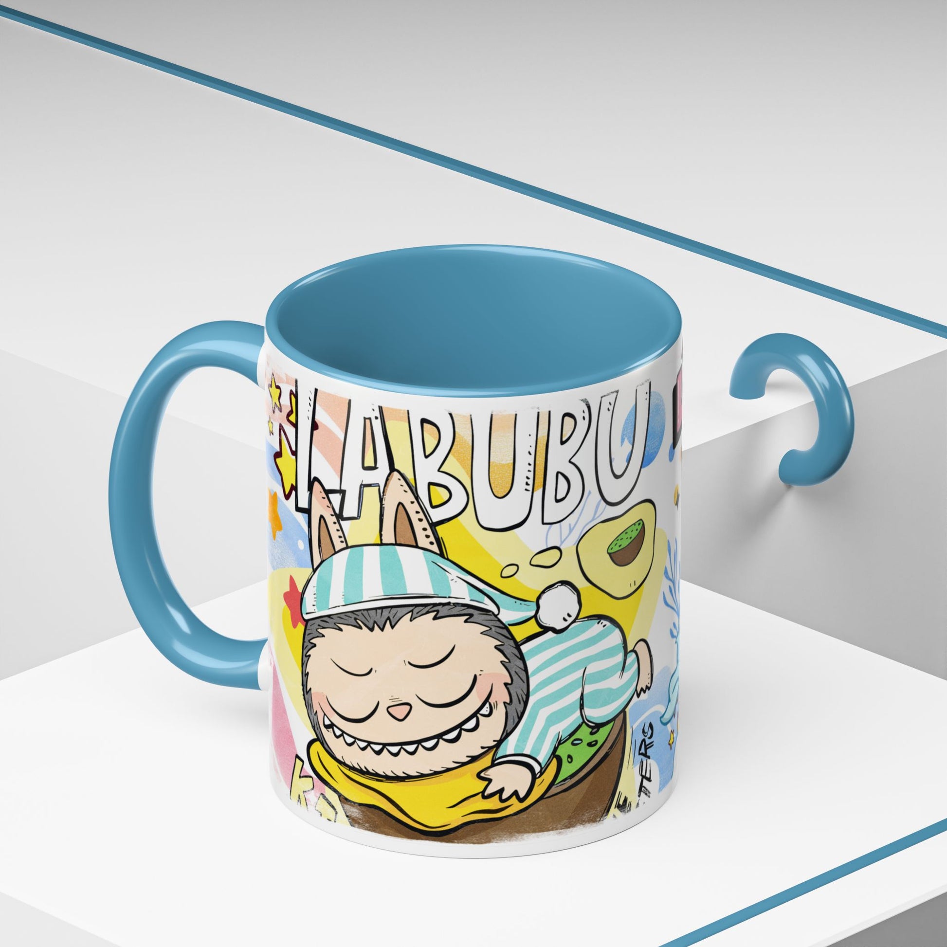 Mug Labubu Lazy Yoga Accent Coffee Mug - Fun & Whimsical Design for Relaxation Lovers