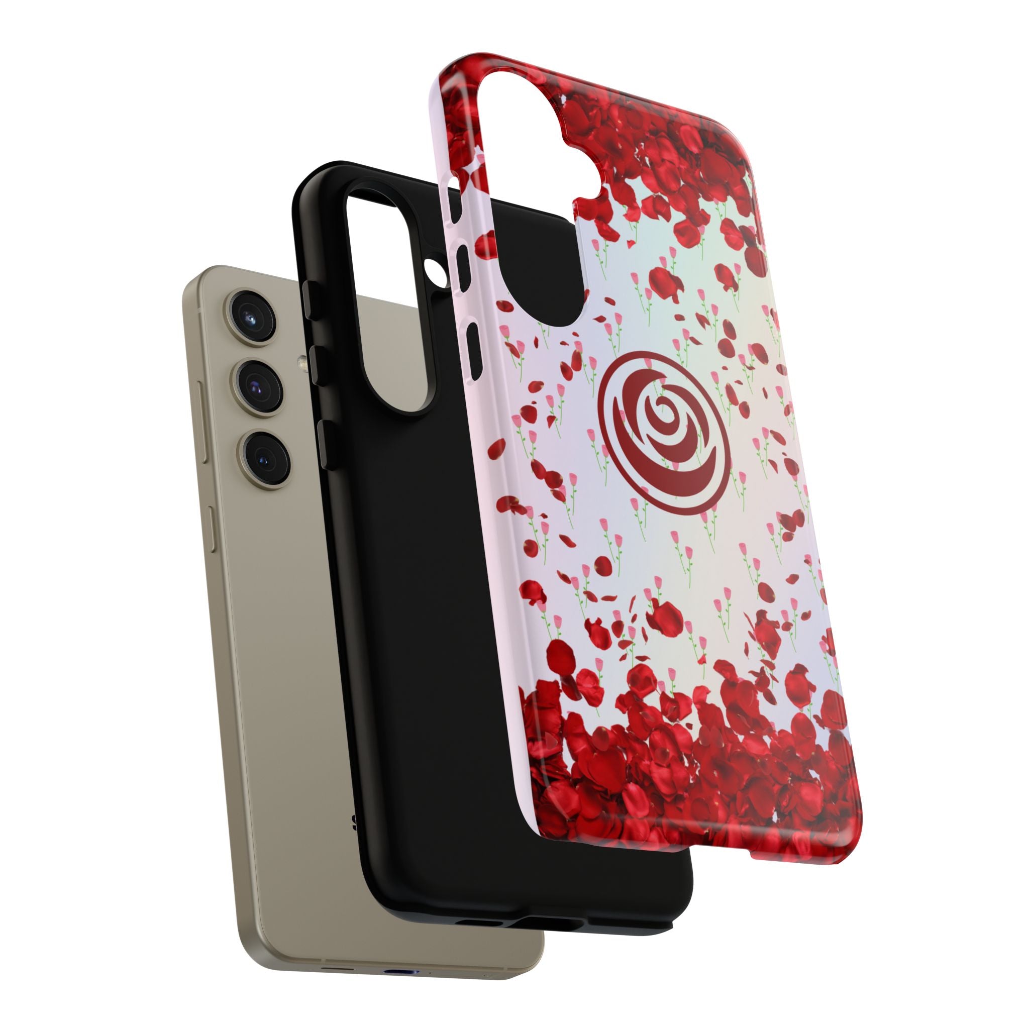 Tough Cases - Red Blossom Elegance Themed Phone Protection for iPhone, Samsung, and Google Pixel (Matte/Glossy)