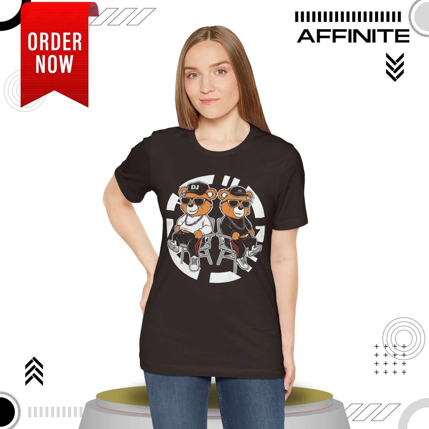T-Shirt Awesome Bear T-Shirt - Fun Graphic Unisex Tee for Teen & Adults (100% Cotton)