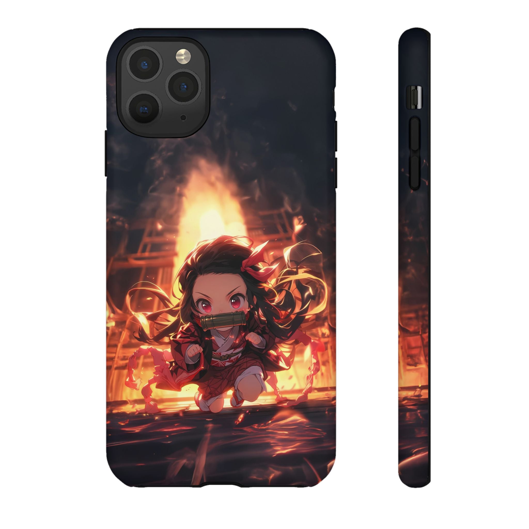 Chibi Nezuko Kamado Tough Phone Case – Anime Protective Case for iPhone & Samsung, UV Resistant, Durable & Stylish