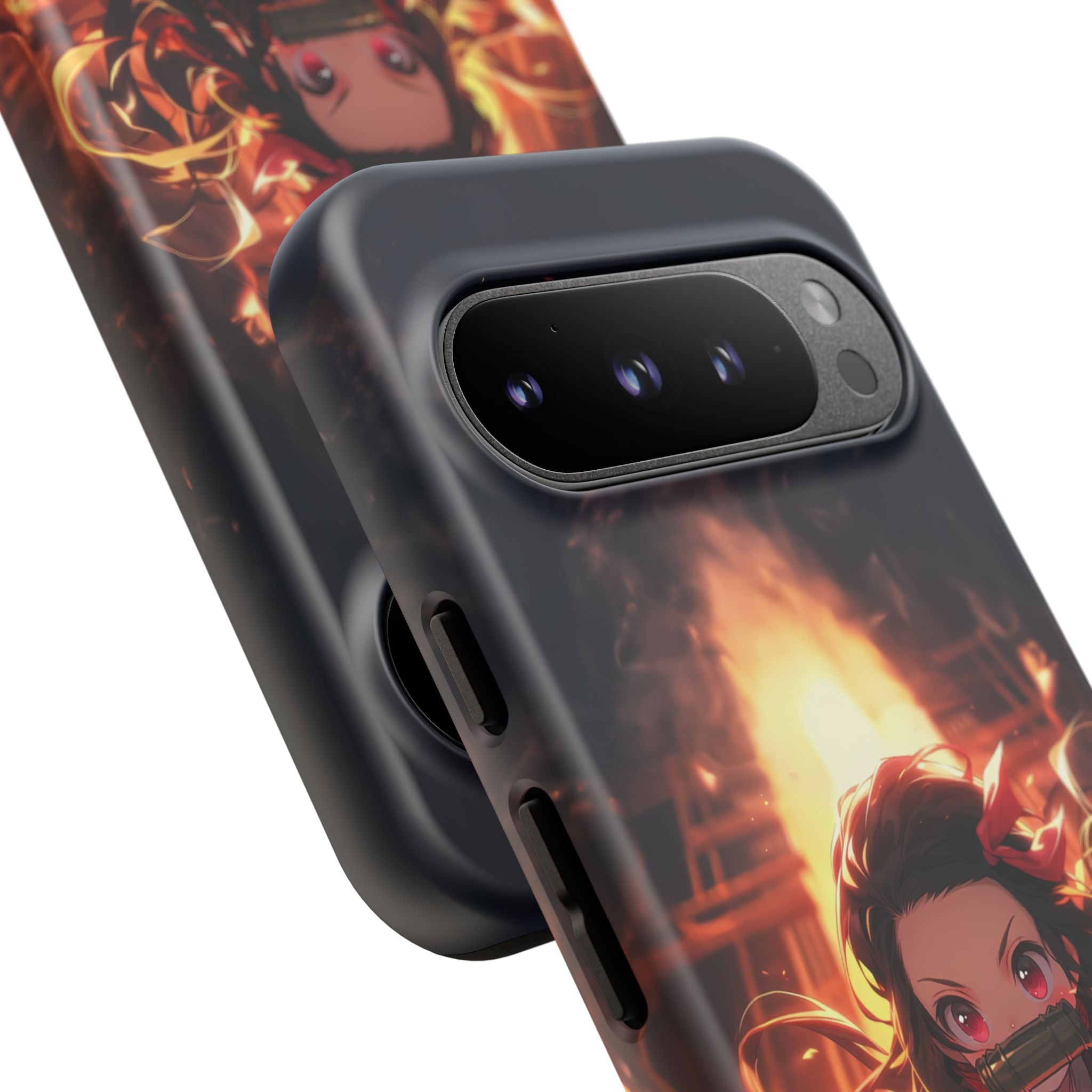Chibi Nezuko Kamado Tough Phone Case – Anime Protective Case for iPhone & Samsung, UV Resistant, Durable & Stylish