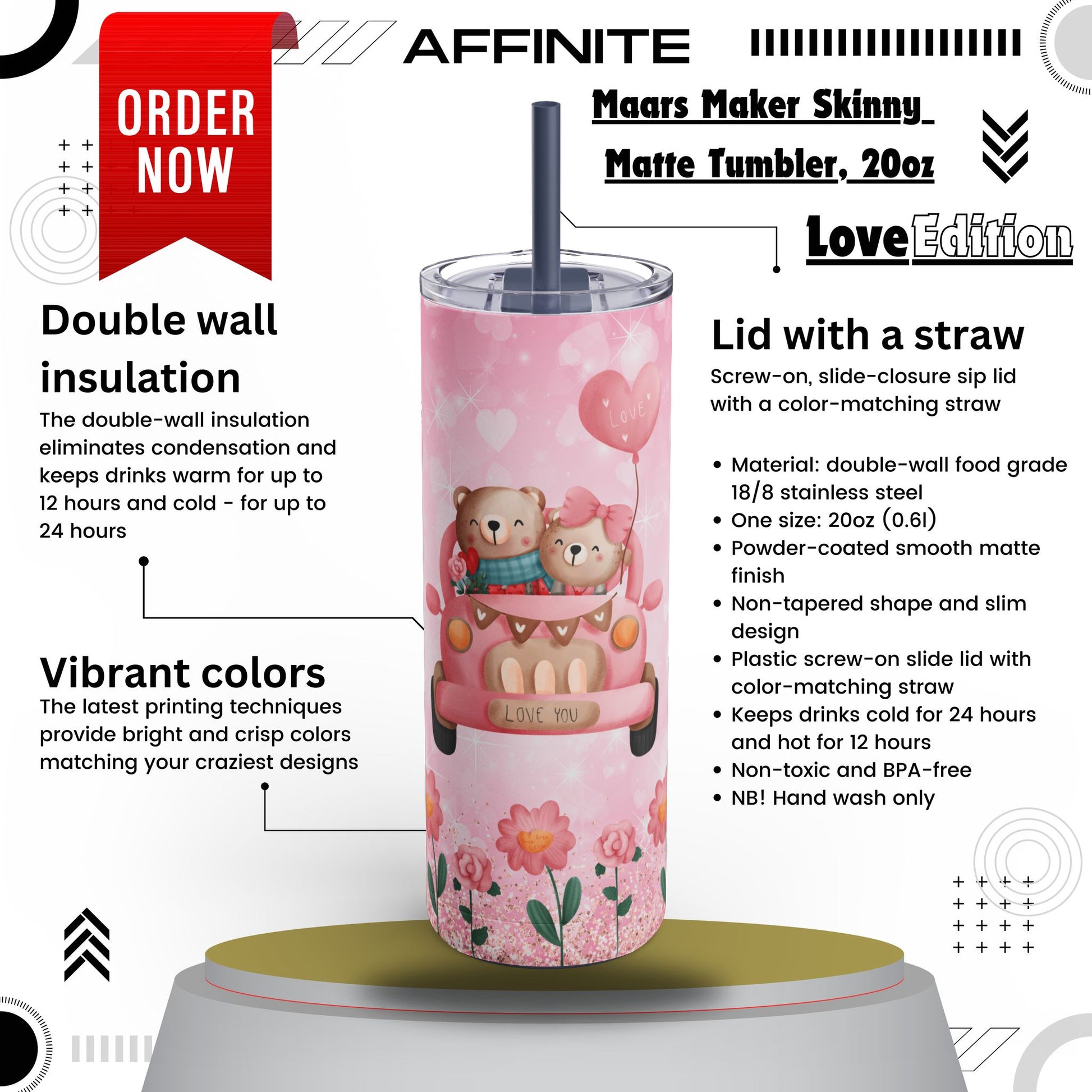 Tumblers 20oz Maars Maker Matte Tumbler – A Skinny Sip of Love Indigo 20oz Matte