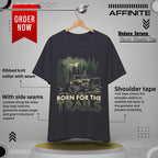 T-Shirt Born for the Trails Unisex Adventure Tee Dark Grey