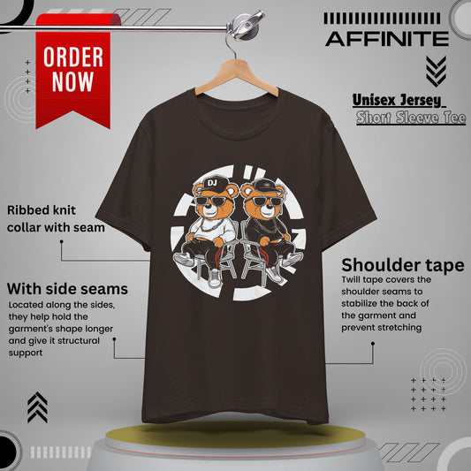T-Shirt Awesome Bear T-Shirt - Fun Graphic Unisex Tee for Teen & Adults (100% Cotton) Brown