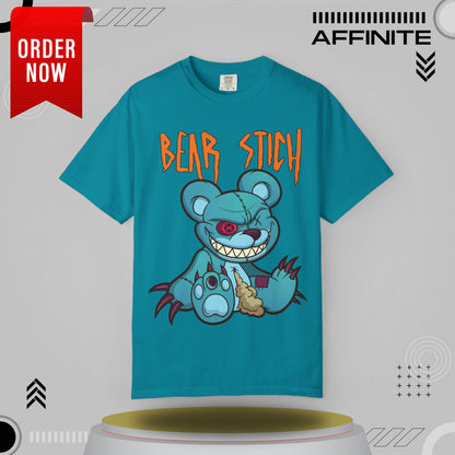 T-Shirt Bear Stick T-Shirt - Fun Garment-Dyed Graphic Tee (S-4XL) | Comfort Colors®