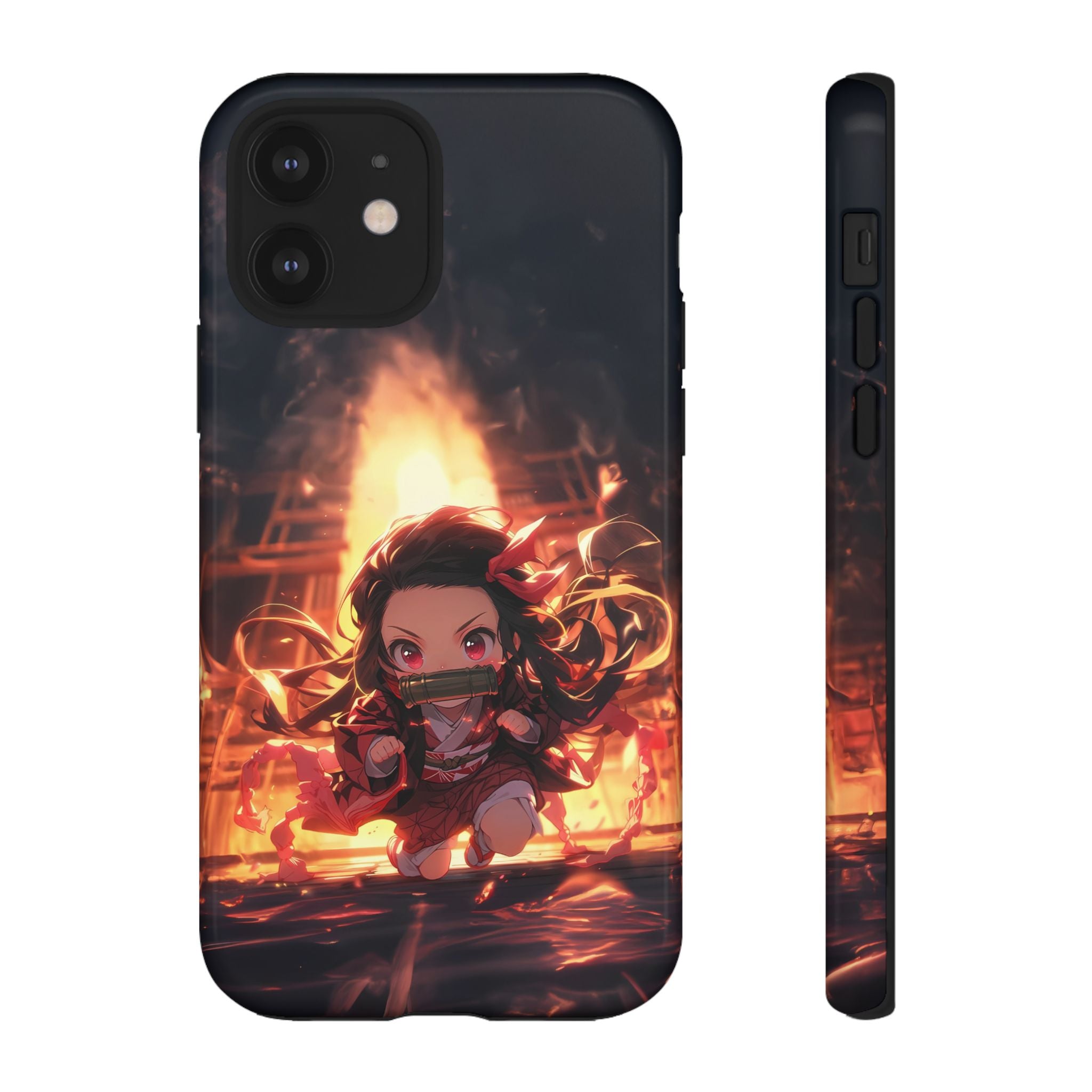 Chibi Nezuko Kamado Tough Phone Case – Anime Protective Case for iPhone & Samsung, UV Resistant, Durable & Stylish