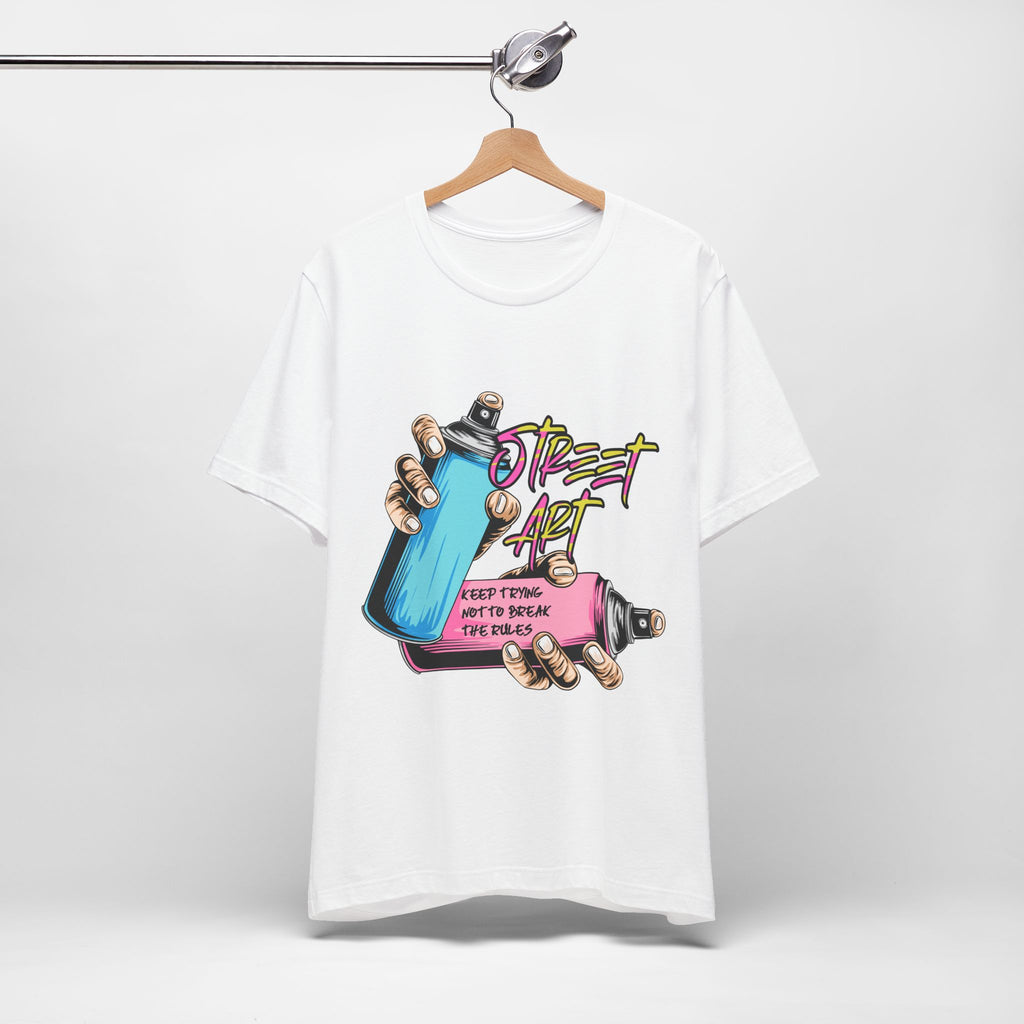 Street Art Graphic Tee – Keep Trying Motivational Unisex Shirt | Soft Cotton for Artists & Rebels