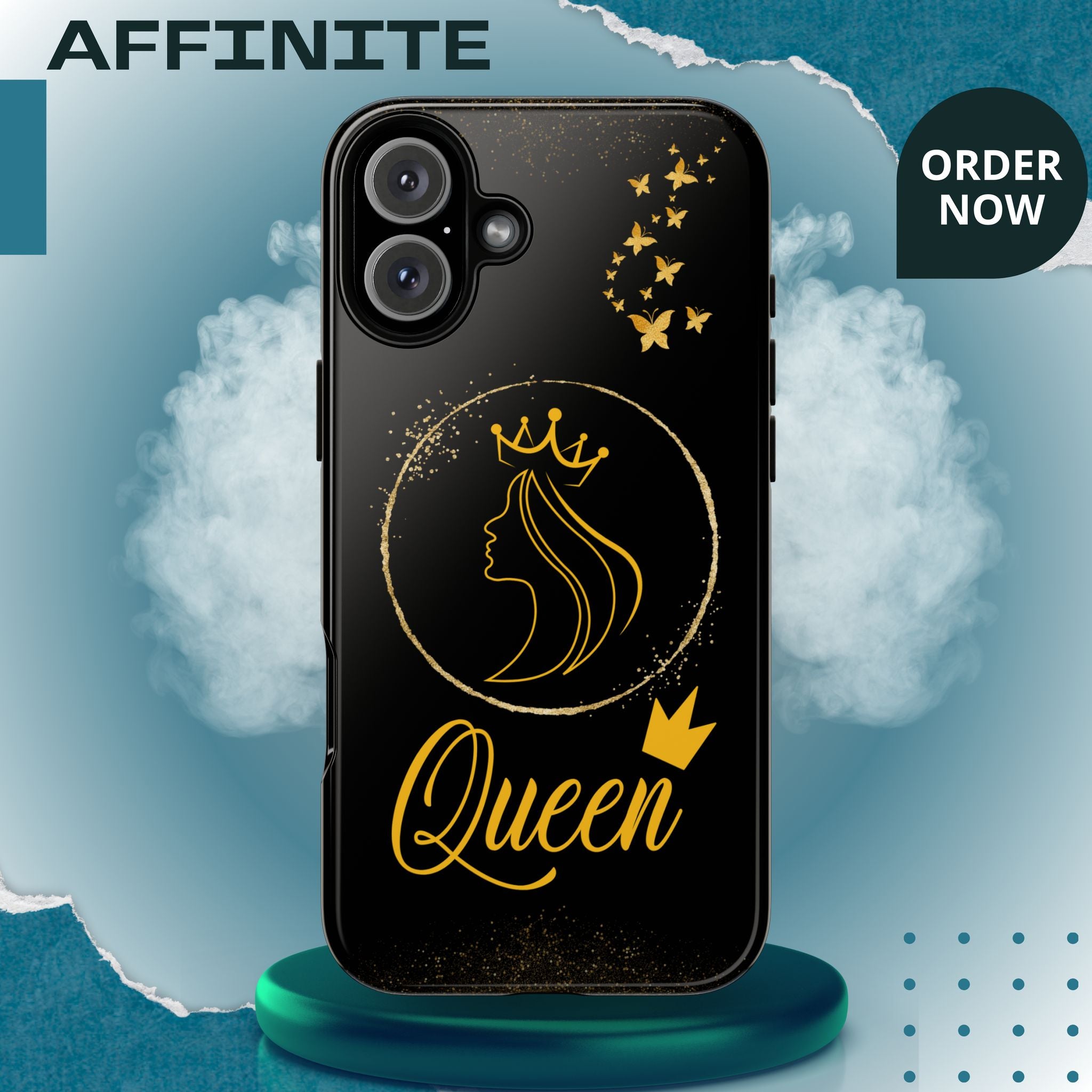 Tough Case Queen Phone Case – Matte & Glossy Crown Design for iPhone, Samsung & Pixel iPhone 16 Plus Glossy