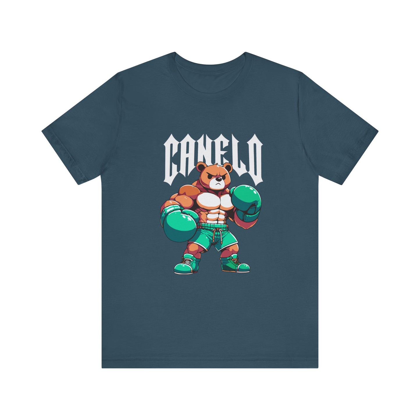 T-Shirt Boxing Bear T-Shirt - Unisex Jersey Short Sleeve Tee Inspired by Canelo Deep Teal