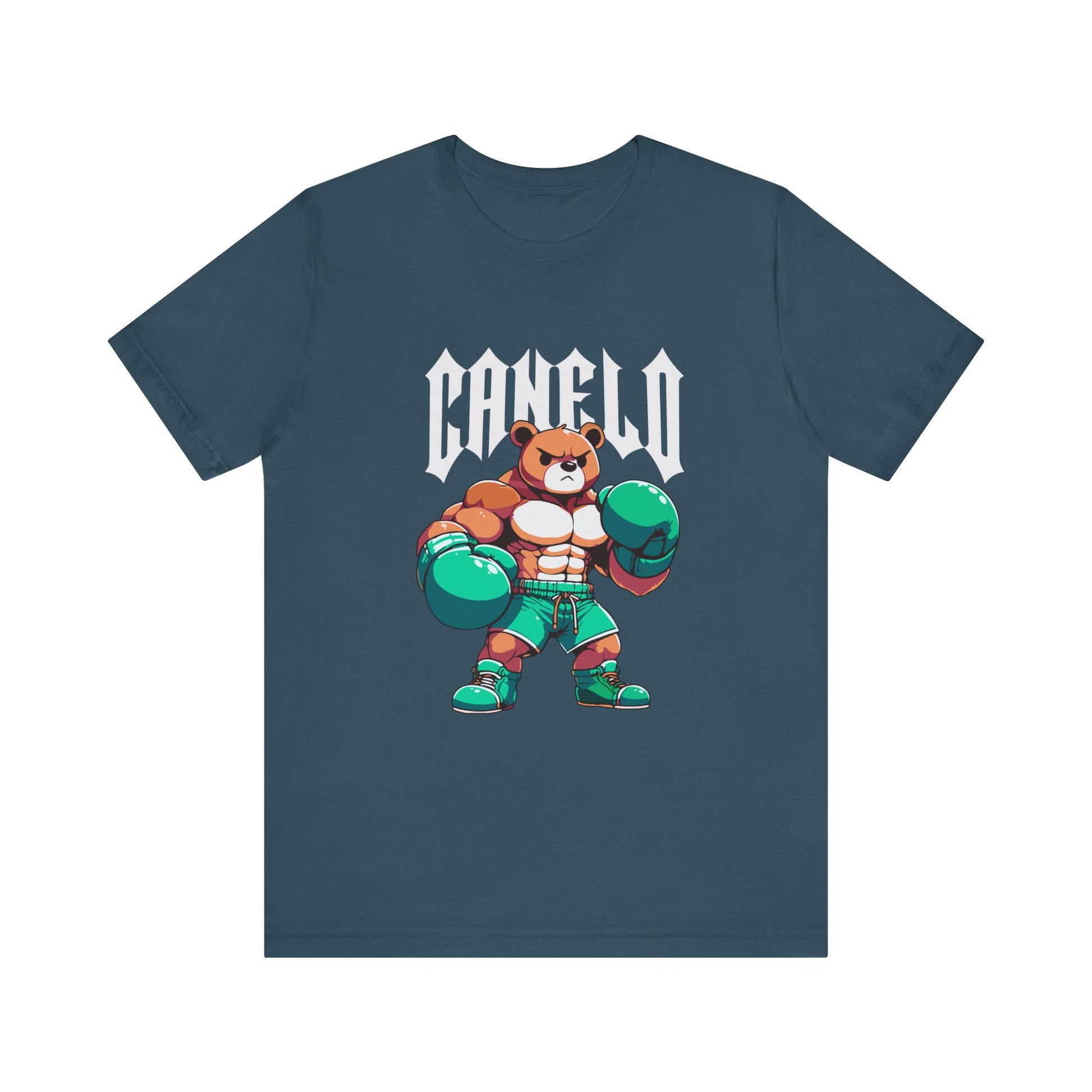 T-Shirt Boxing Bear T-Shirt - Unisex Jersey Short Sleeve Tee Inspired by Canelo Deep Teal