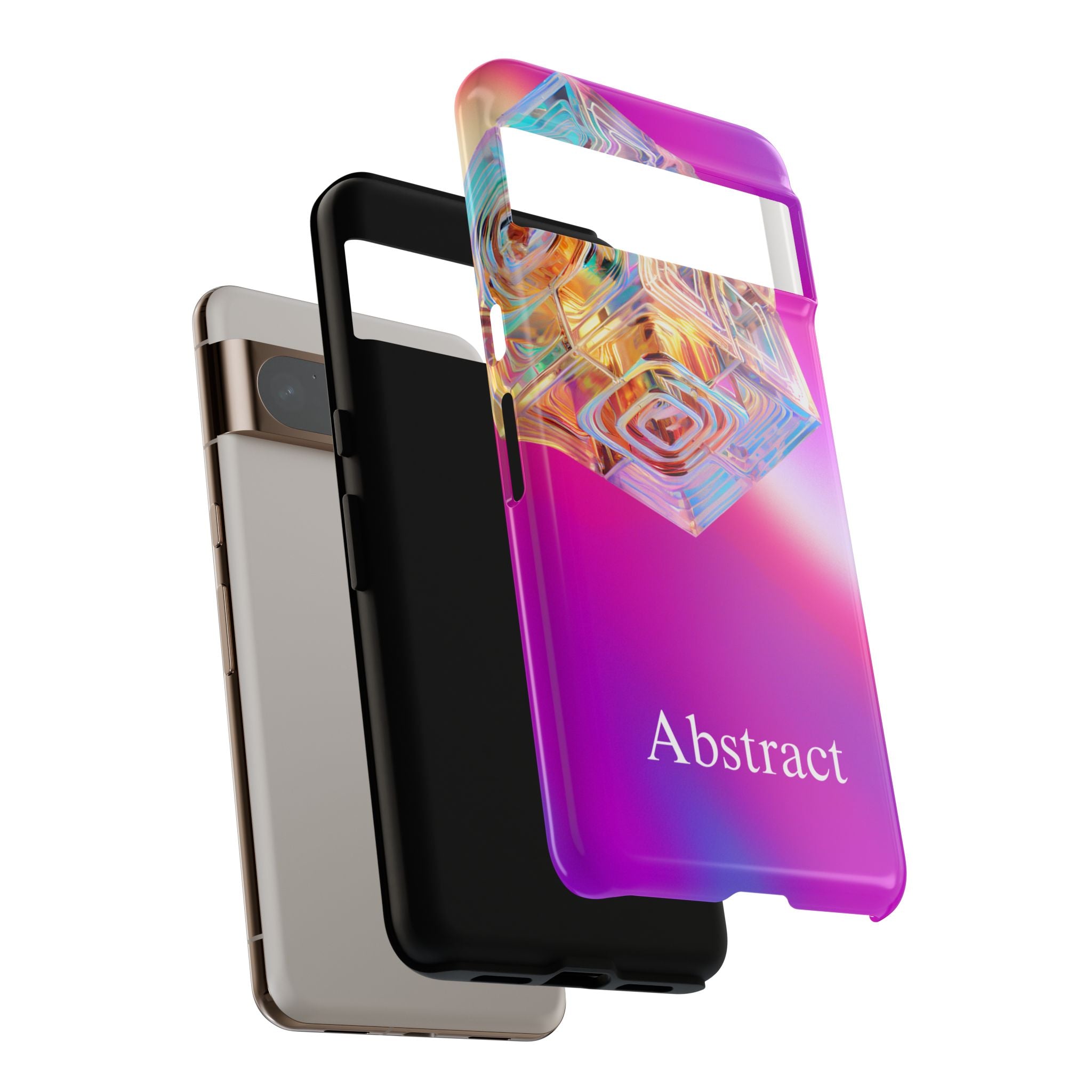Vibrant 3D Cube Phone Case - Colorful Gradient Art for iPhone, Samsung & Pixel