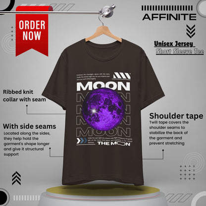T-Shirt Unisex Moon-Themed T-Shirt | Casual Short Sleeve Tee | Astronaut Lover Gift Brown