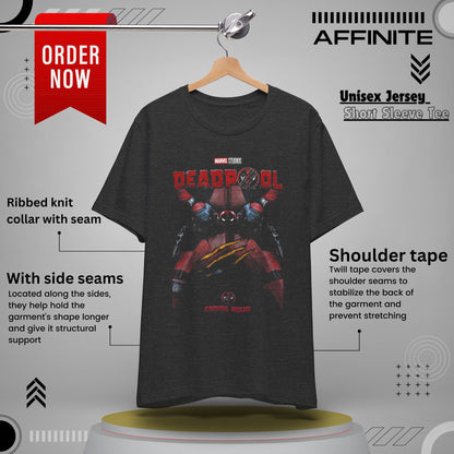 T-Shirt Deadpool Graphic Tee - Superhero Fan T-Shirt for Men & Women Dark Grey Heather