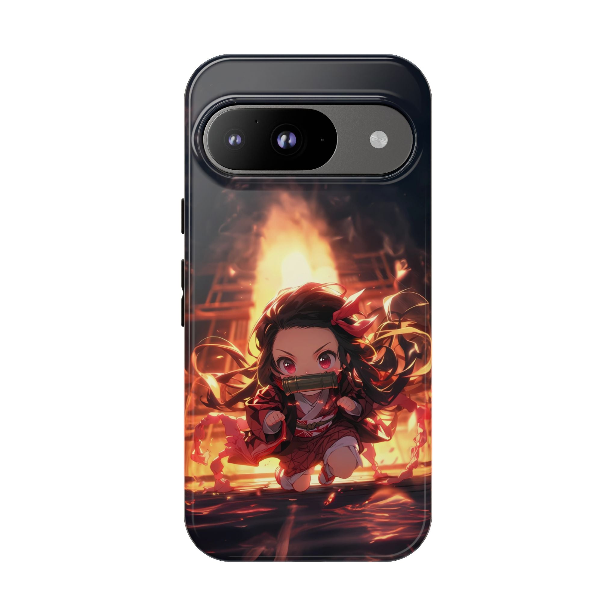 Chibi Nezuko Kamado Tough Phone Case – Anime Protective Case for iPhone & Samsung, UV Resistant, Durable & Stylish