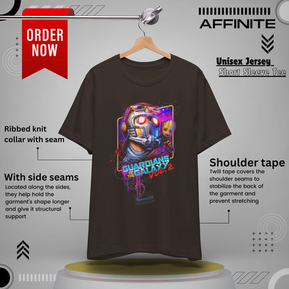 T-Shirt Guardians of the Galaxy Vol 2 T-Shirt – Retro Marvel Graphic Tee (Unisex) Brown