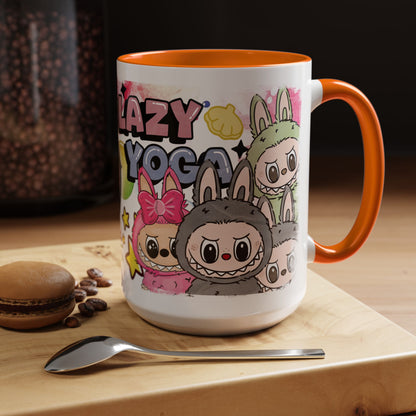 Mug Lazy Yoga Accent Coffee Mug - Fun and Colorful 11oz & 15oz Mugs for Coffee Lovers