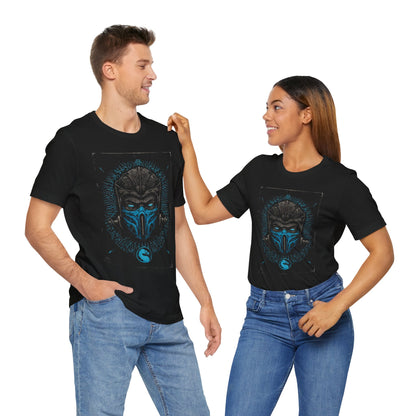 T-Shirt Epic Gamer Tee | Blue Flame Masked Warrior