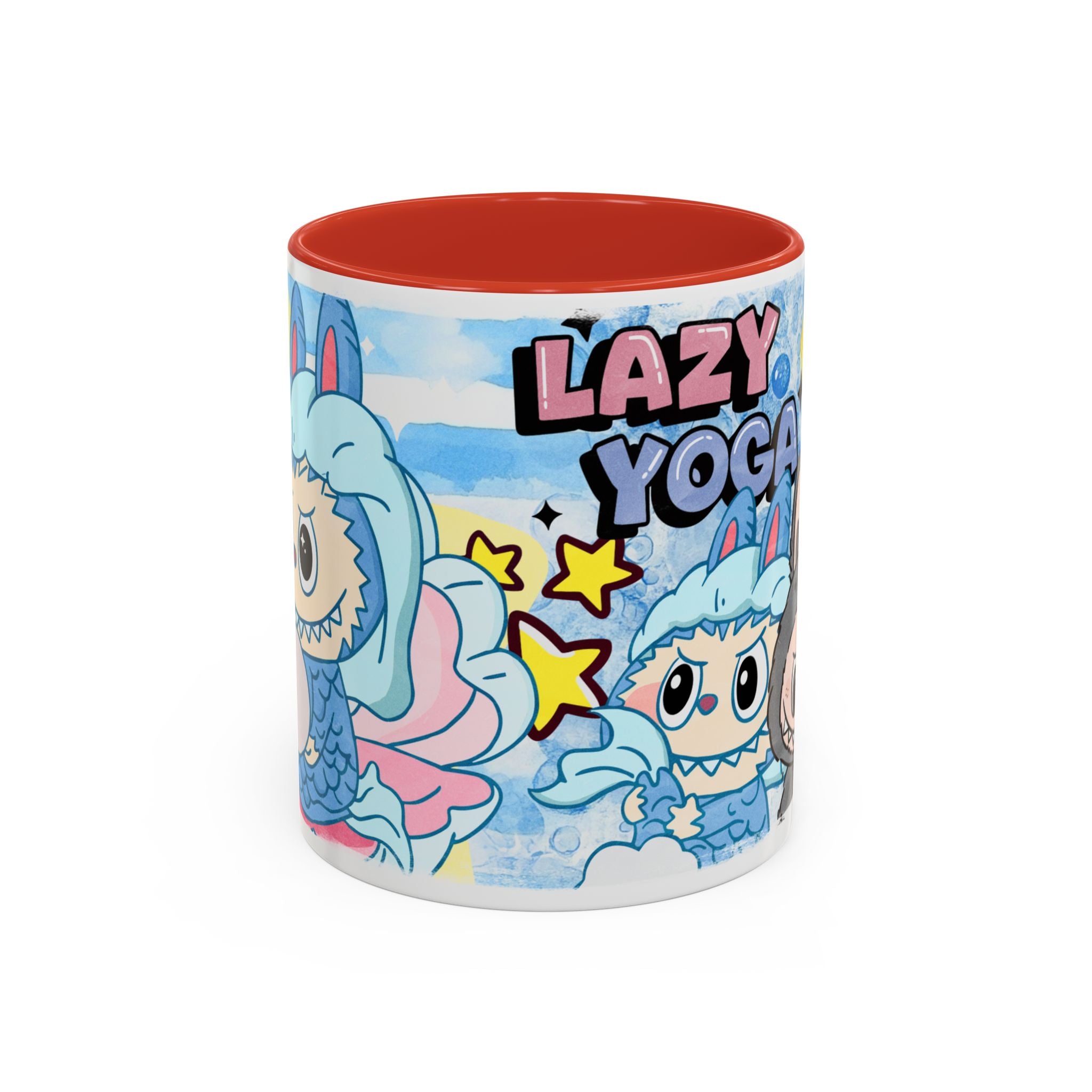 Lazy Yoga Accent Coffee Mug - Cute Animal Design 11oz & 15oz