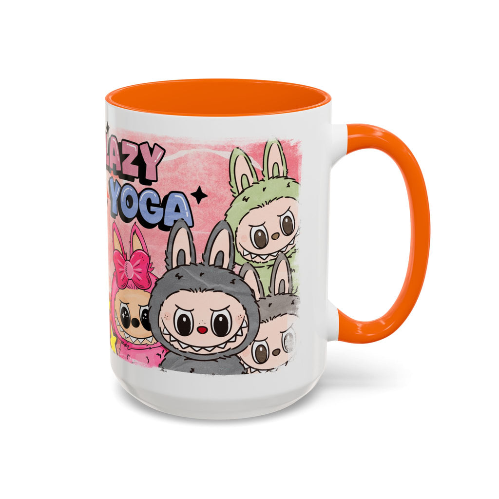 Lazy Yoga Labubu Cartoon Accent Coffee Mug - Fun and Playful Design for Coffee Lovers