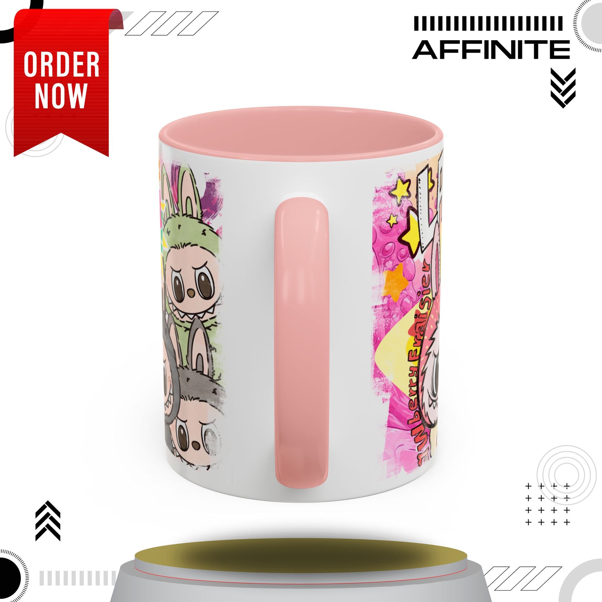 Mug Colorful Cartoon Labubu Accent Coffee Mug - Perfect for Animal Lovers