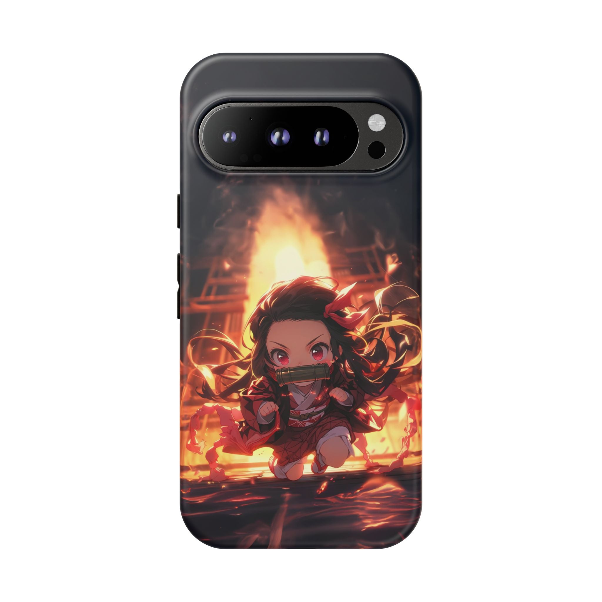 Chibi Nezuko Kamado Tough Phone Case – Anime Protective Case for iPhone & Samsung, UV Resistant, Durable & Stylish
