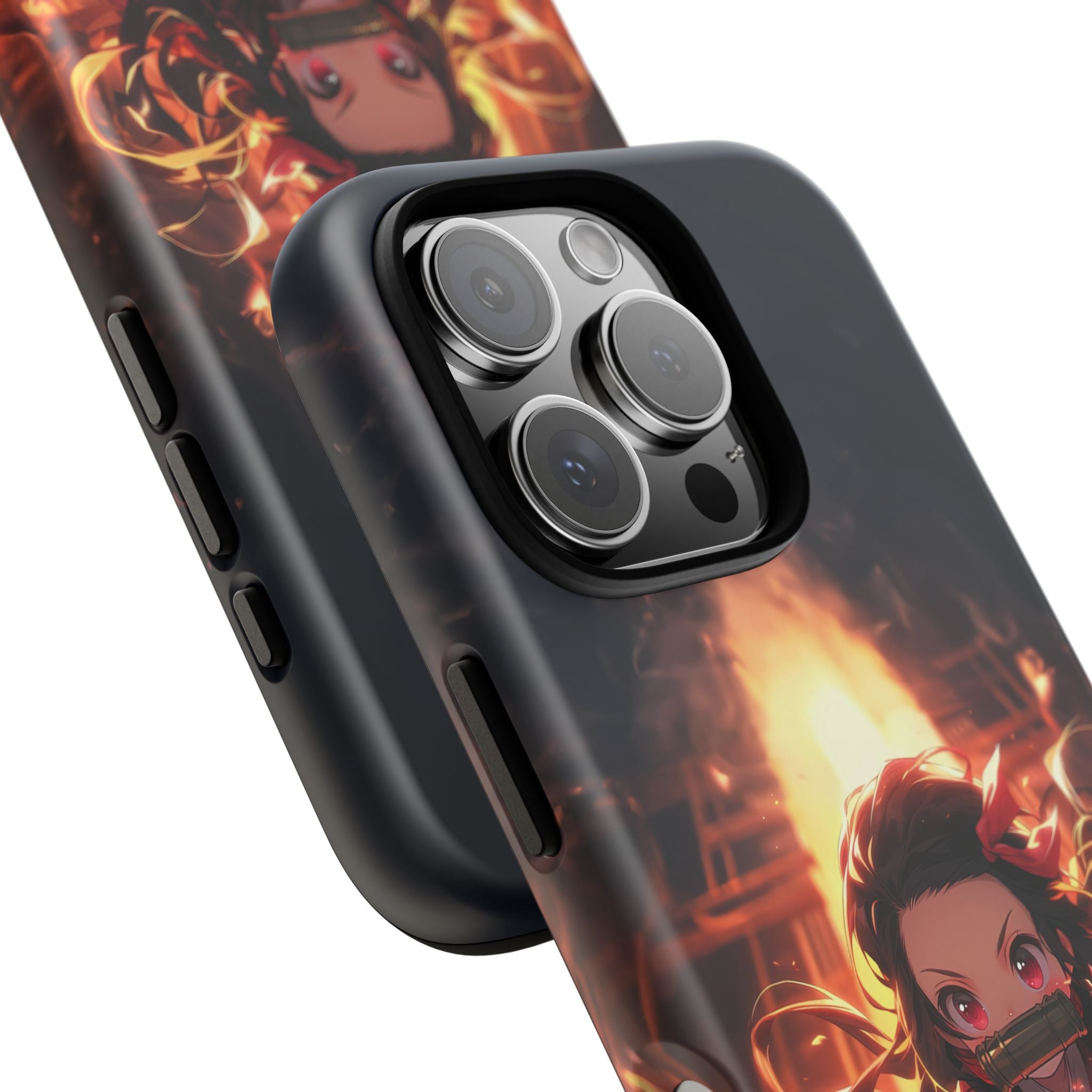 Chibi Nezuko Kamado Tough Phone Case – Anime Protective Case for iPhone & Samsung, UV Resistant, Durable & Stylish