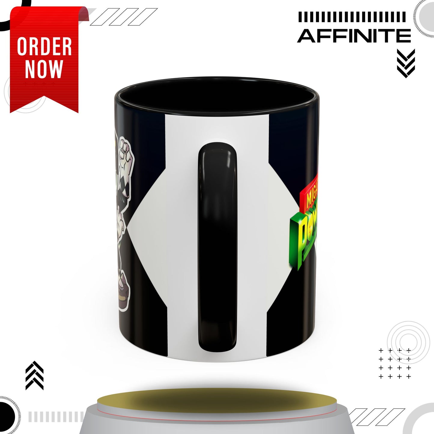 Mug Mighty Morphin Power Rangers Black Ranger Ceramic Mug - 11oz & 15oz Coffee Mug - Accent Mug for Pop Culture Fans