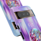Futuristic Gradient Tough Case – 'Future is Now' 3D Design | Shockproof & UV Protected