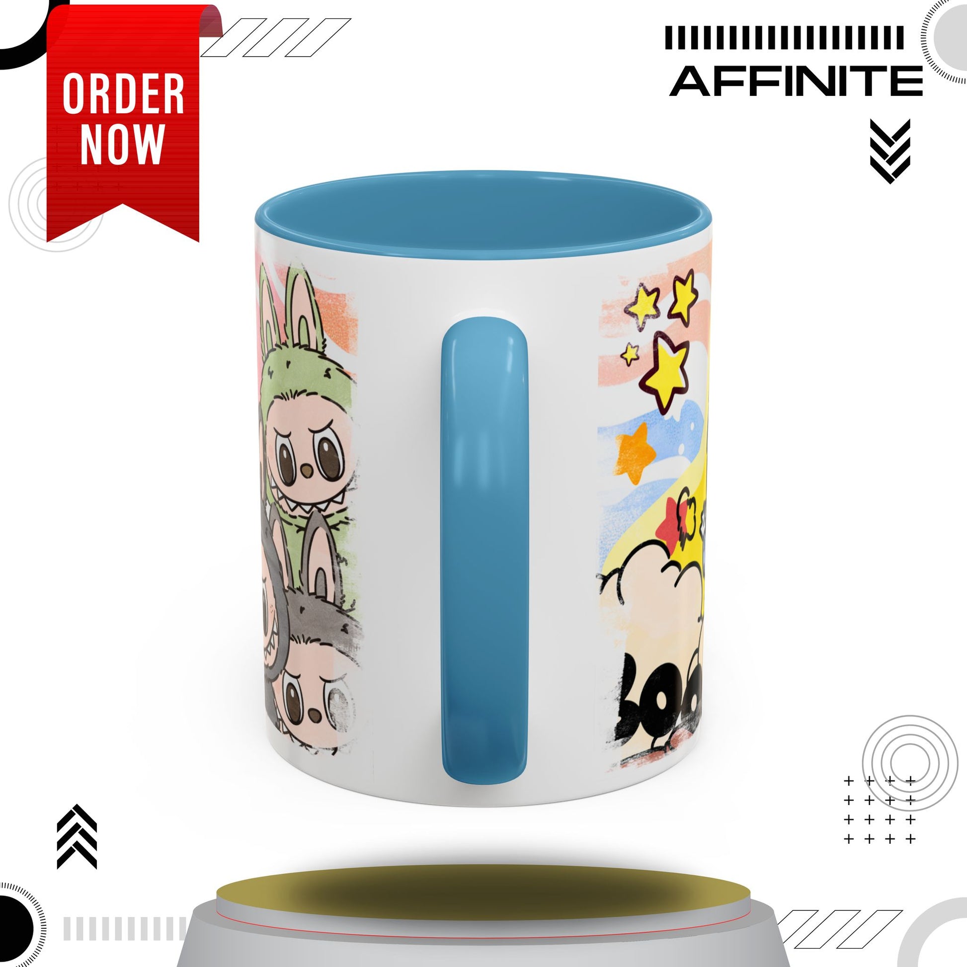 Mug Lazy Yoga Cartoon Labubu Accent Coffee Mug - Fun and Whimsical Design for Coffee Lovers