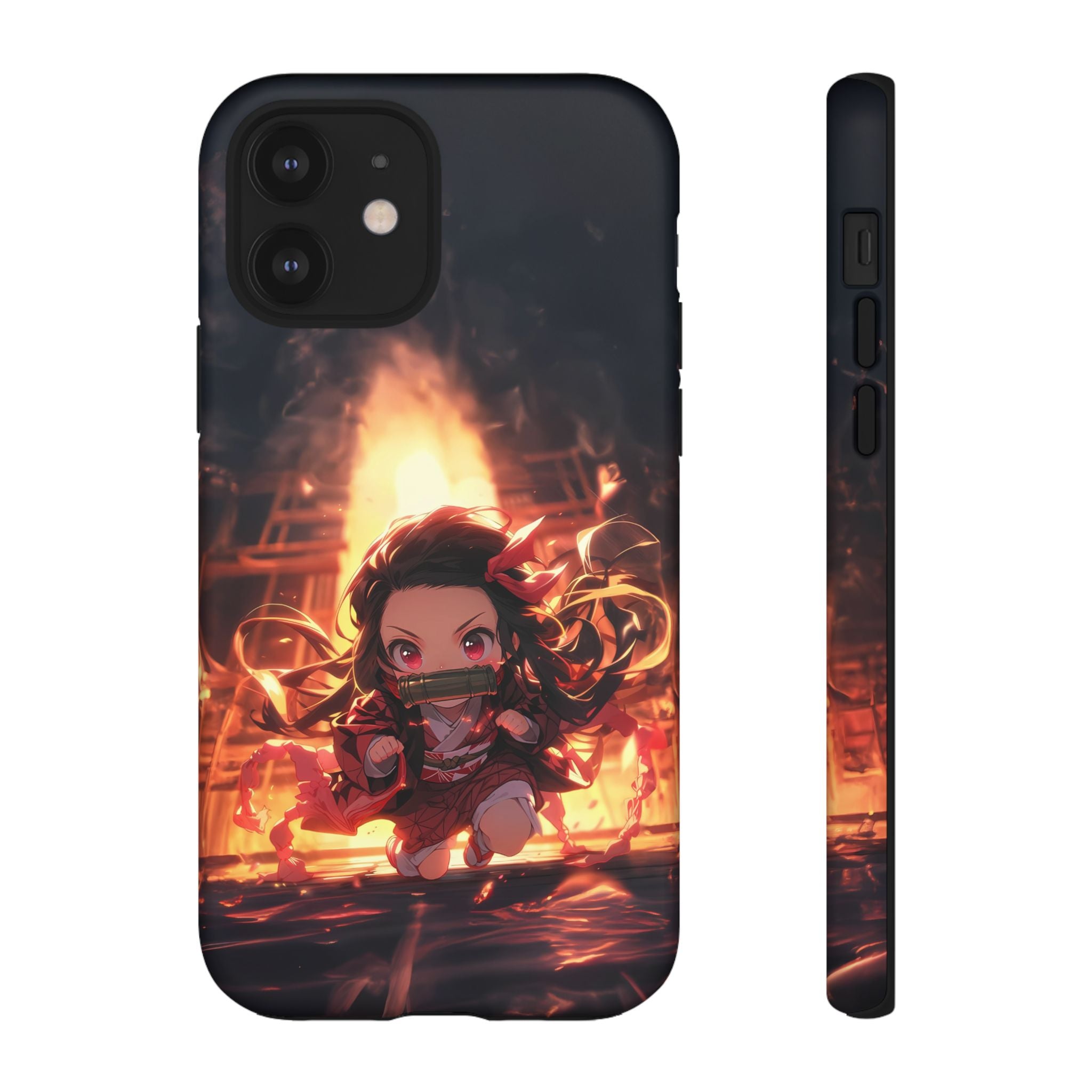 Chibi Nezuko Kamado Tough Phone Case – Anime Protective Case for iPhone & Samsung, UV Resistant, Durable & Stylish