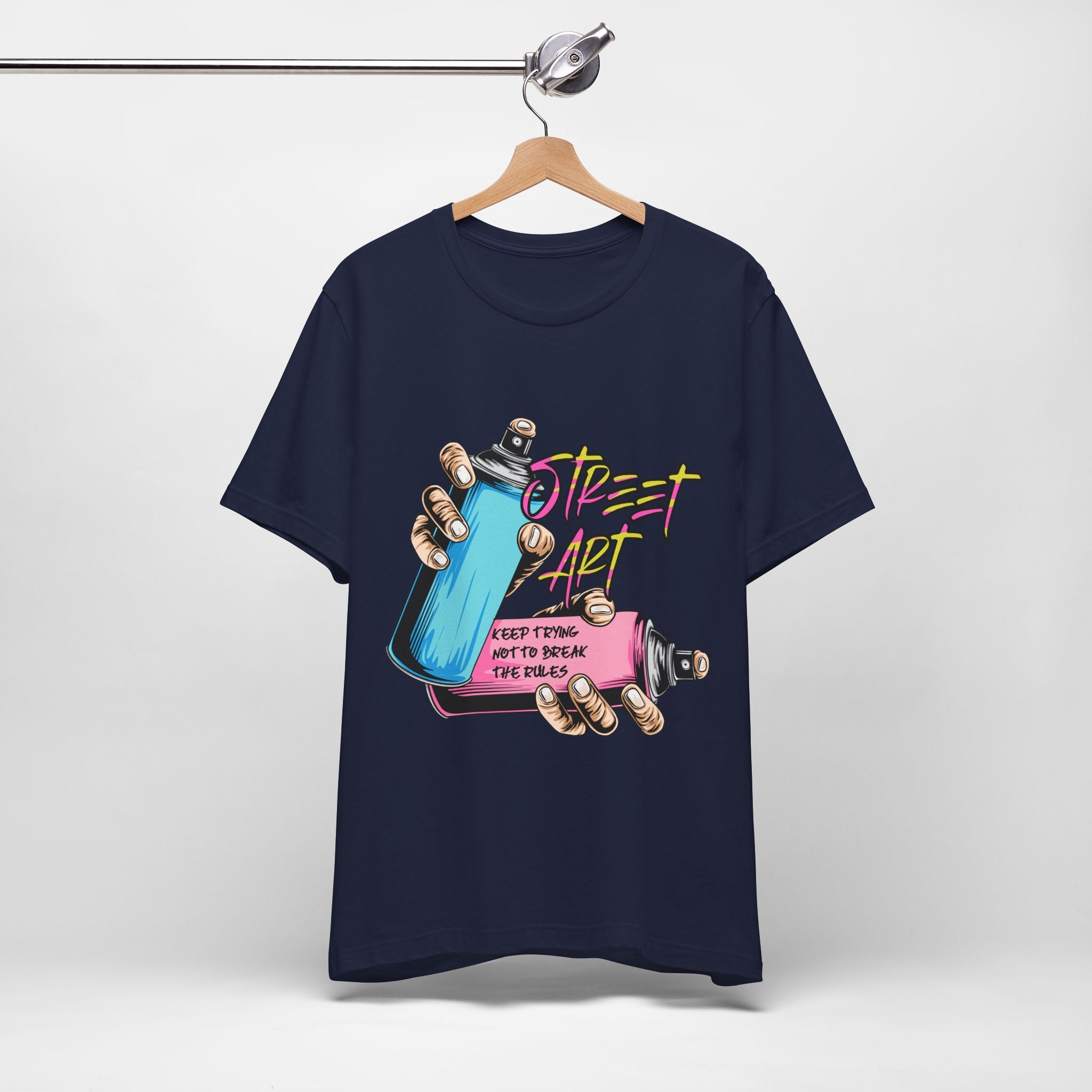 Street Art Graphic Tee – Keep Trying Motivational Unisex Shirt | Soft Cotton for Artists & Rebels