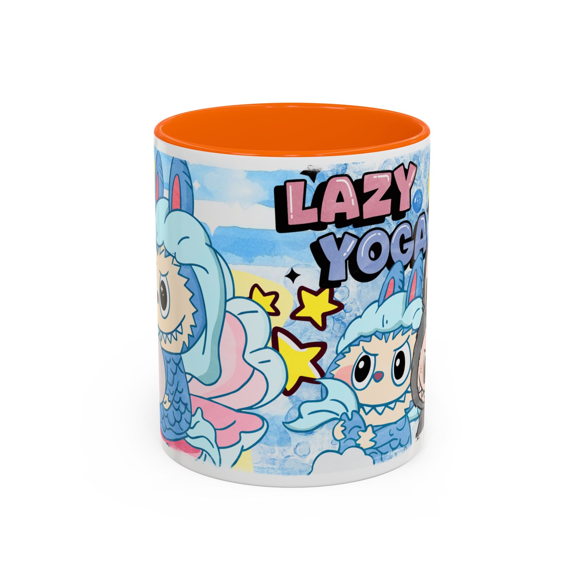Lazy Yoga Accent Coffee Mug - Cute Animal Design 11oz & 15oz