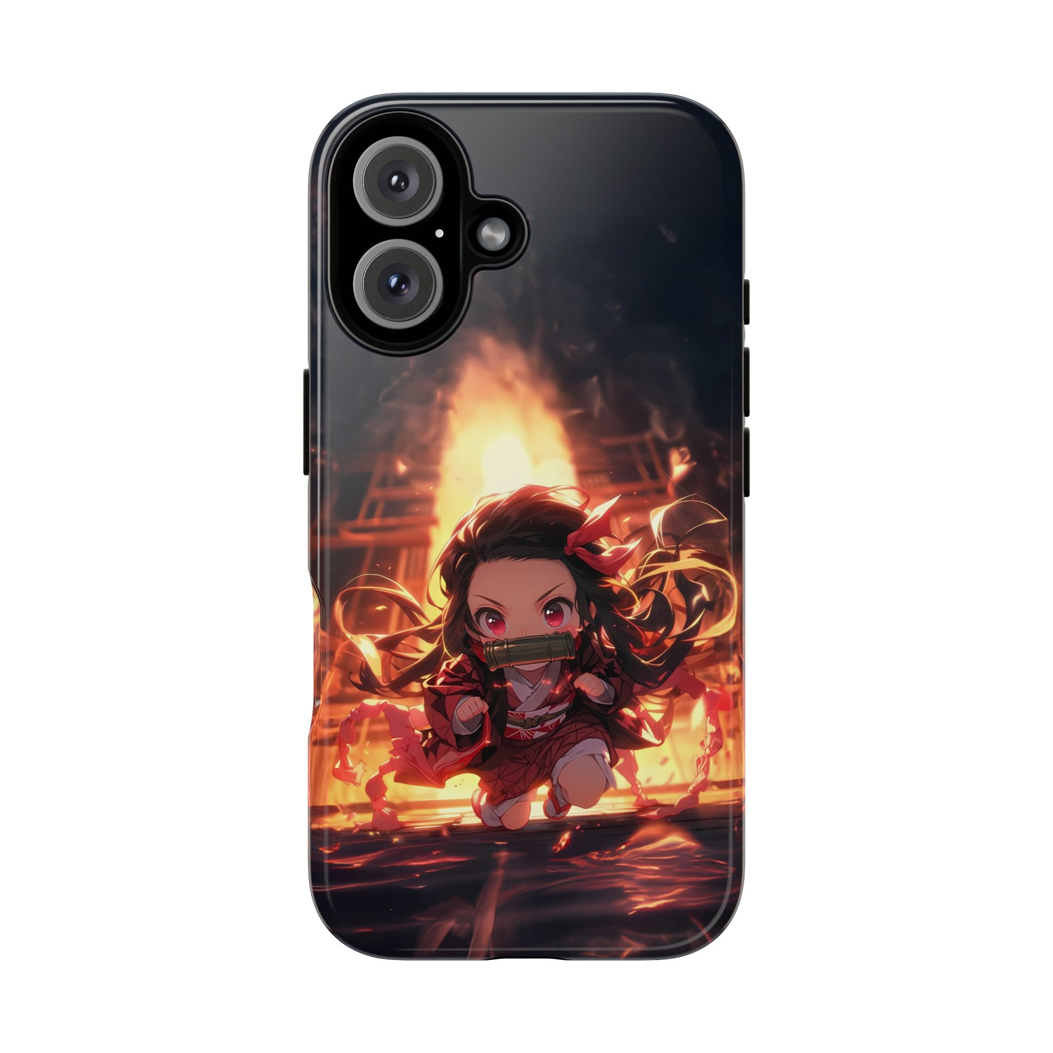 Chibi Nezuko Kamado Tough Phone Case – Anime Protective Case for iPhone & Samsung, UV Resistant, Durable & Stylish