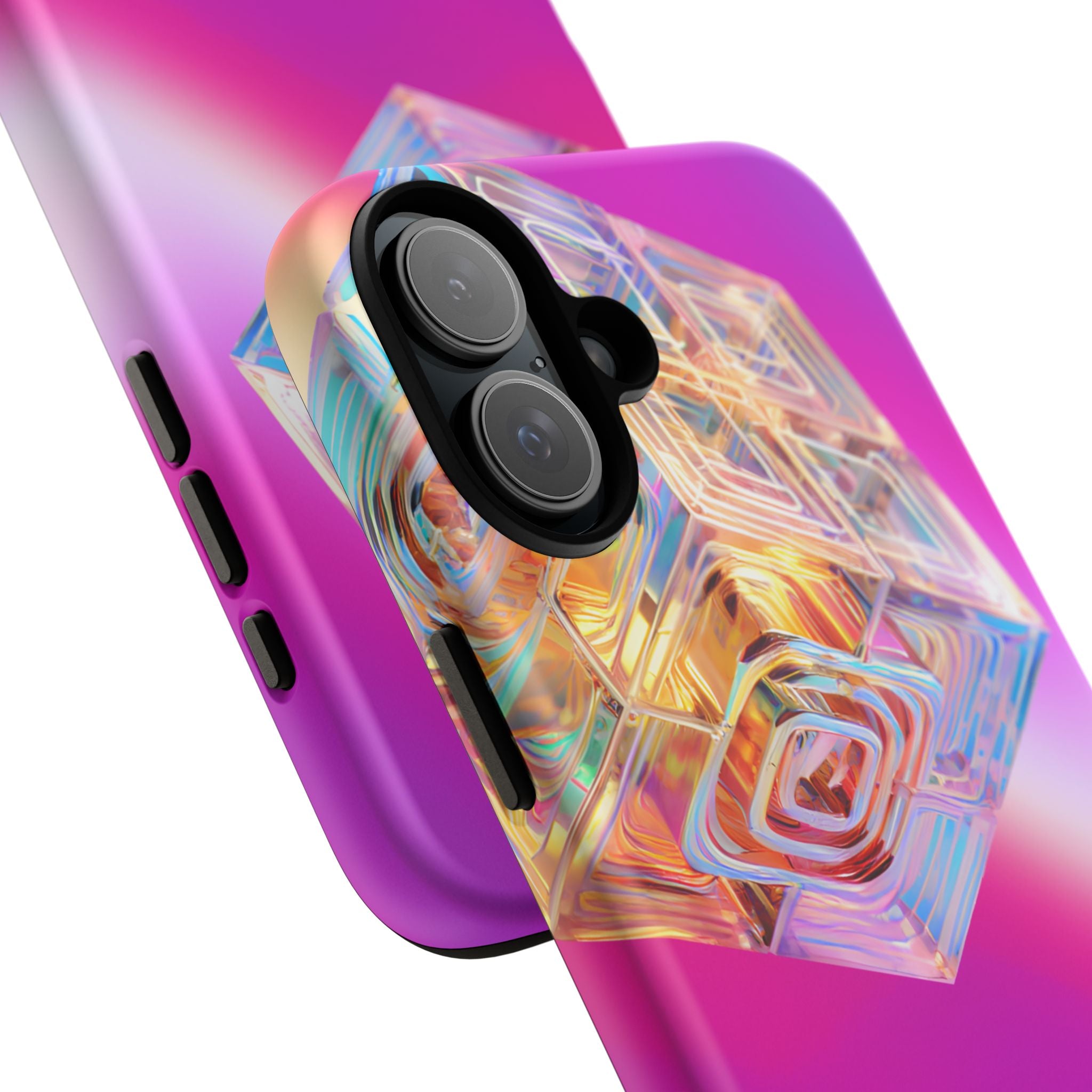 Vibrant 3D Cube Phone Case - Colorful Gradient Art for iPhone, Samsung & Pixel