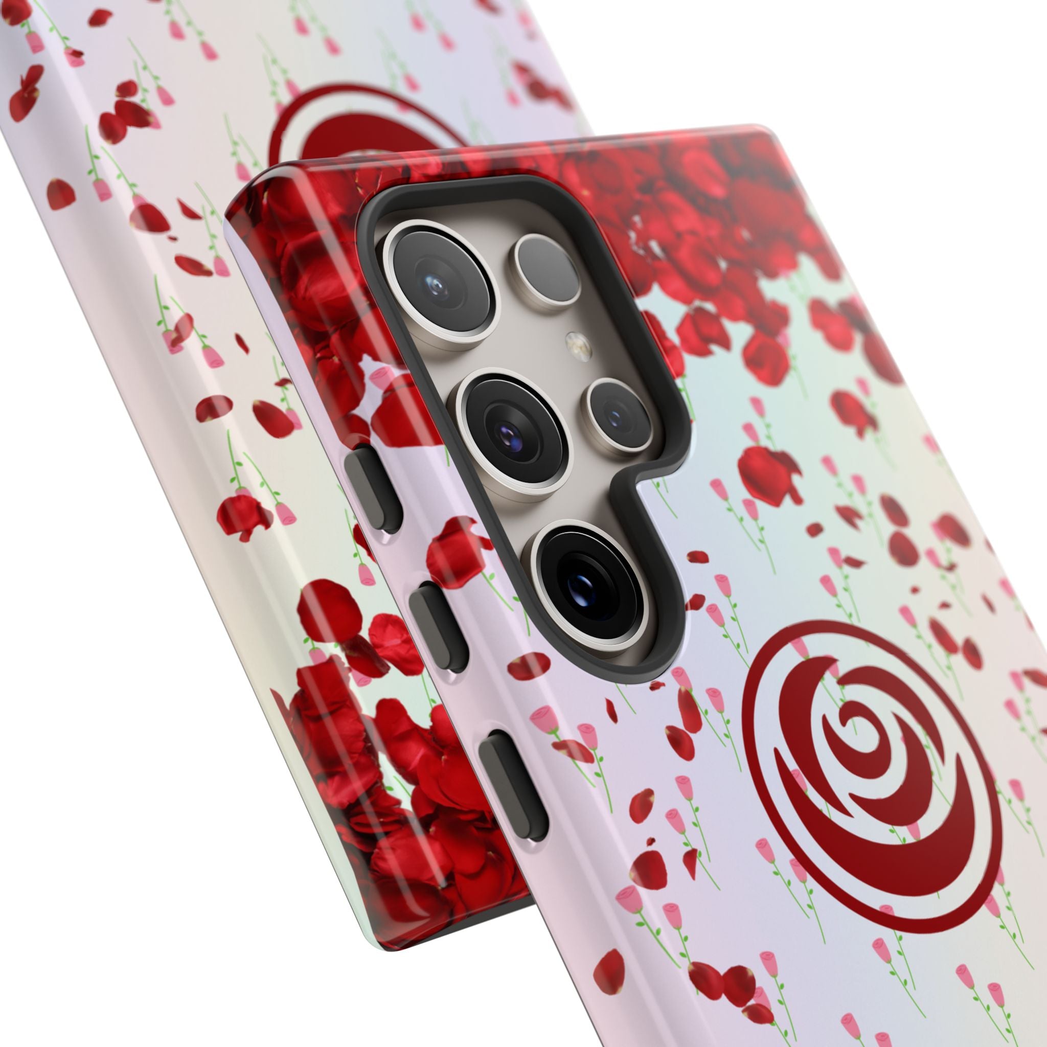 Tough Cases - Red Blossom Elegance Themed Phone Protection for iPhone, Samsung, and Google Pixel (Matte/Glossy)