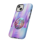 Futuristic Gradient Tough Case – 'Future is Now' 3D Design | Shockproof & UV Protected
