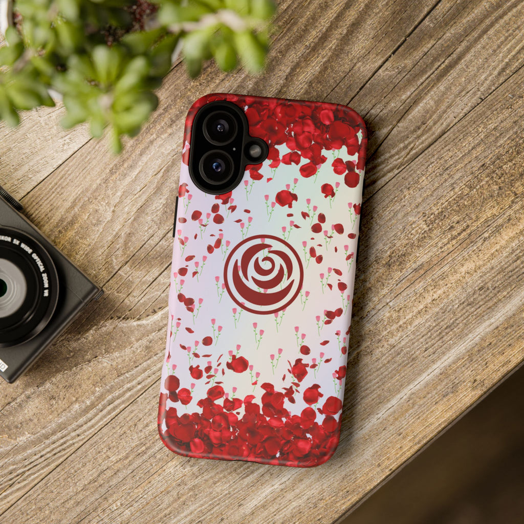 Tough Cases - Red Blossom Elegance Themed Phone Protection for iPhone, Samsung, and Google Pixel (Matte/Glossy)