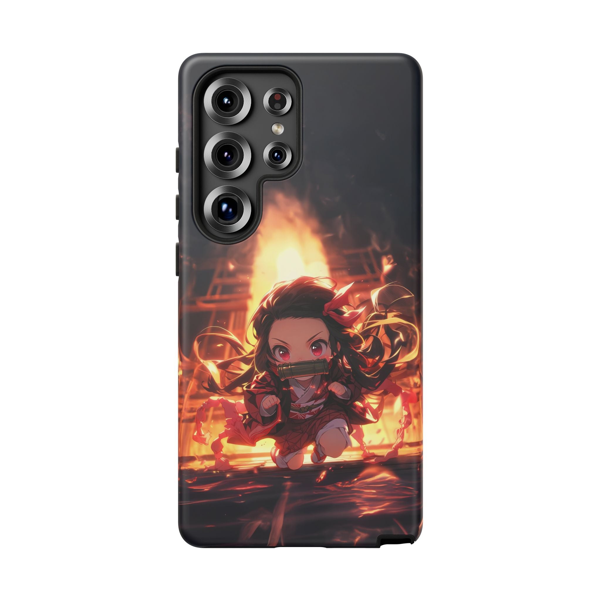 Chibi Nezuko Kamado Tough Phone Case – Anime Protective Case for iPhone & Samsung, UV Resistant, Durable & Stylish