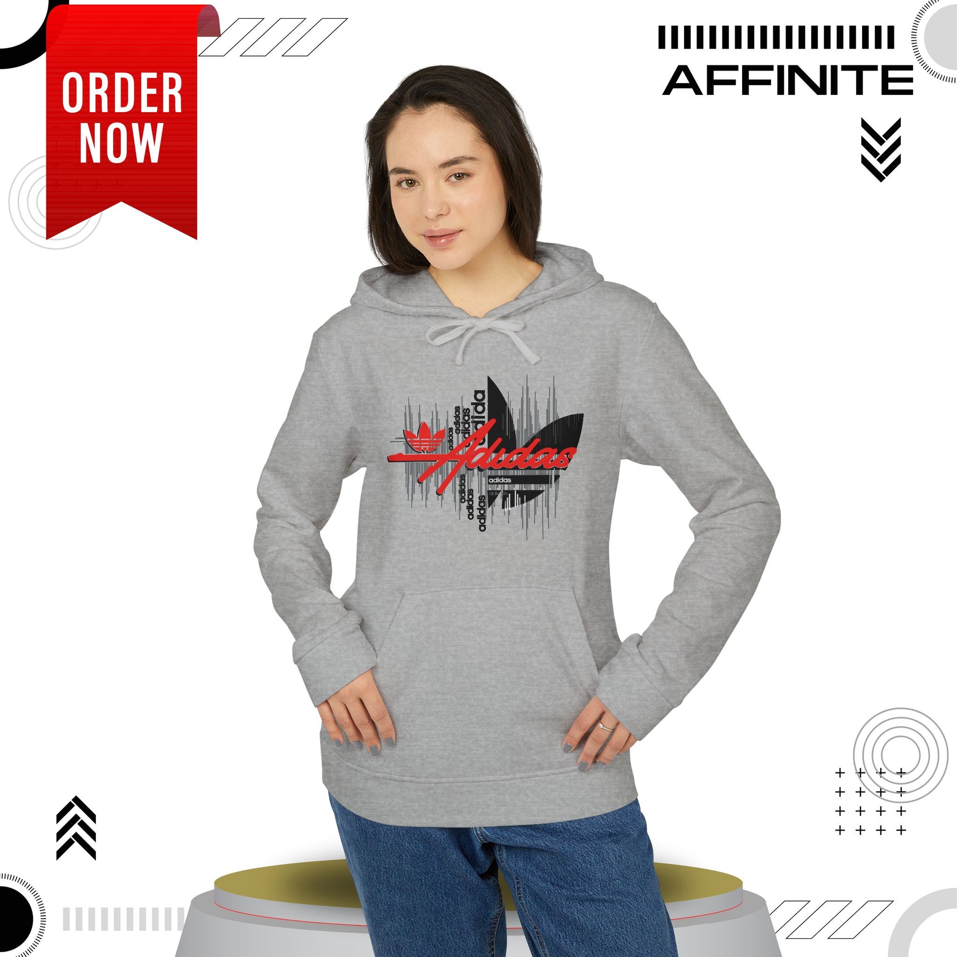 Hoodie Fleece Hoodie - T rendy Adidas Unisex Streetwear and Lounge Wear